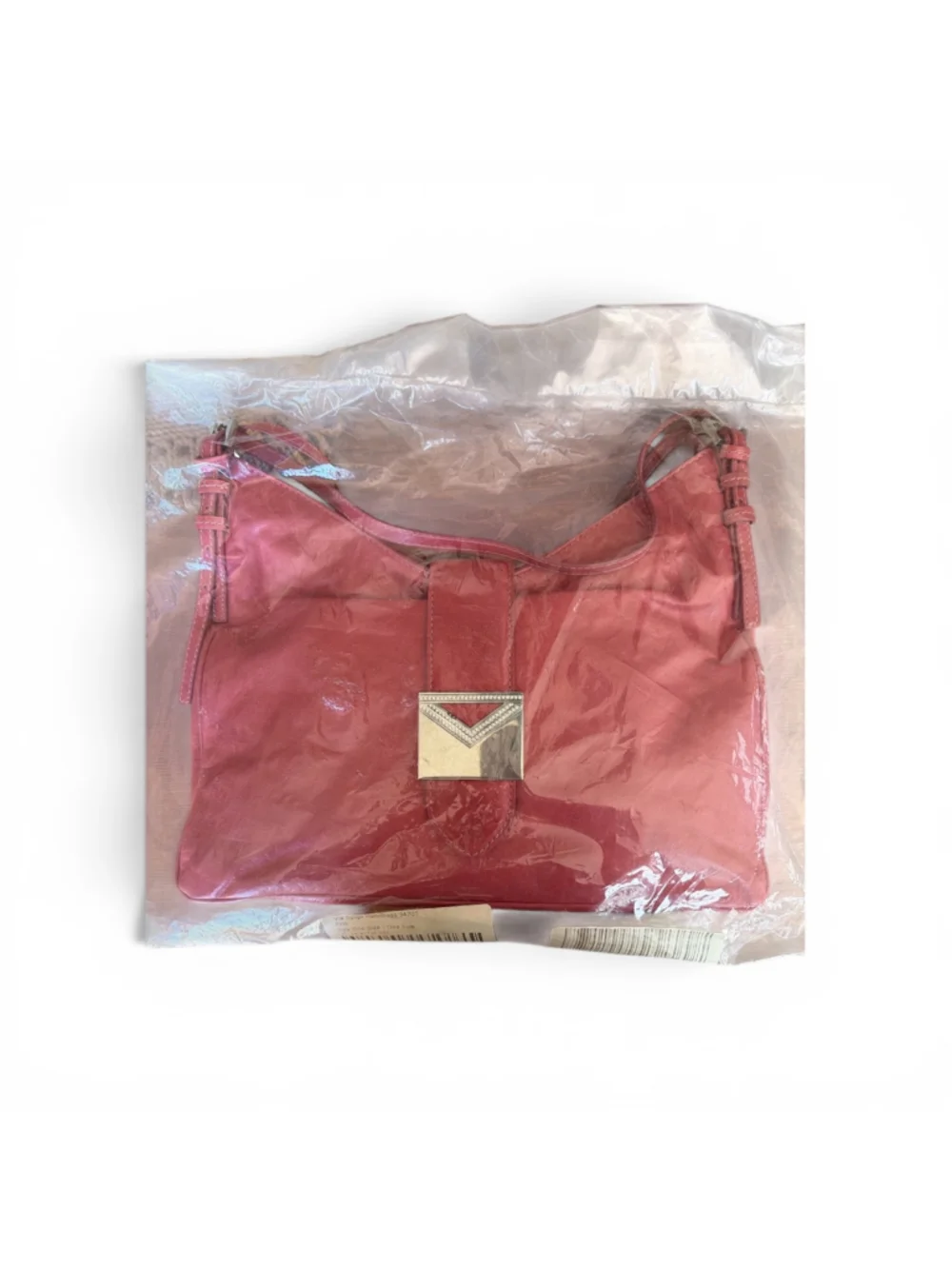 NWT Rare Vintage Via Spiga Deadstock Berry Red Leather Hobo Bag
